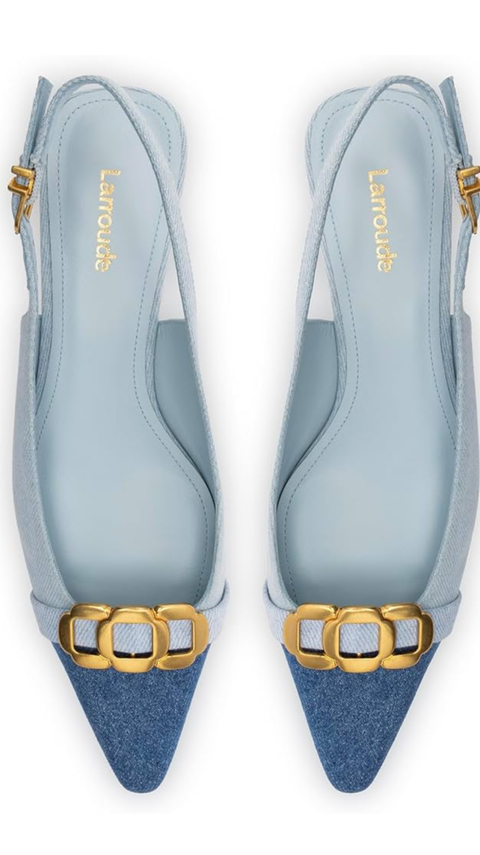 Larroudé Franca Pump In Blue Denim