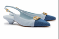 Larroudé Franca Pump In Blue Denim