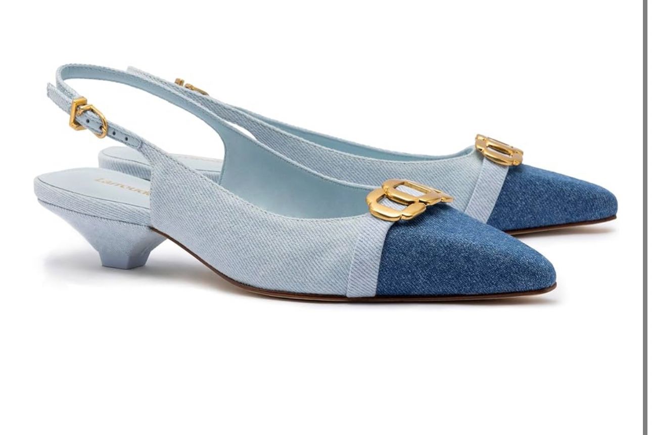 Larroudé Franca Pump In Blue Denim