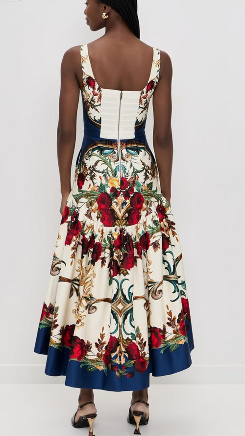 alice + olivia Women's Diana Structured Midi Dress