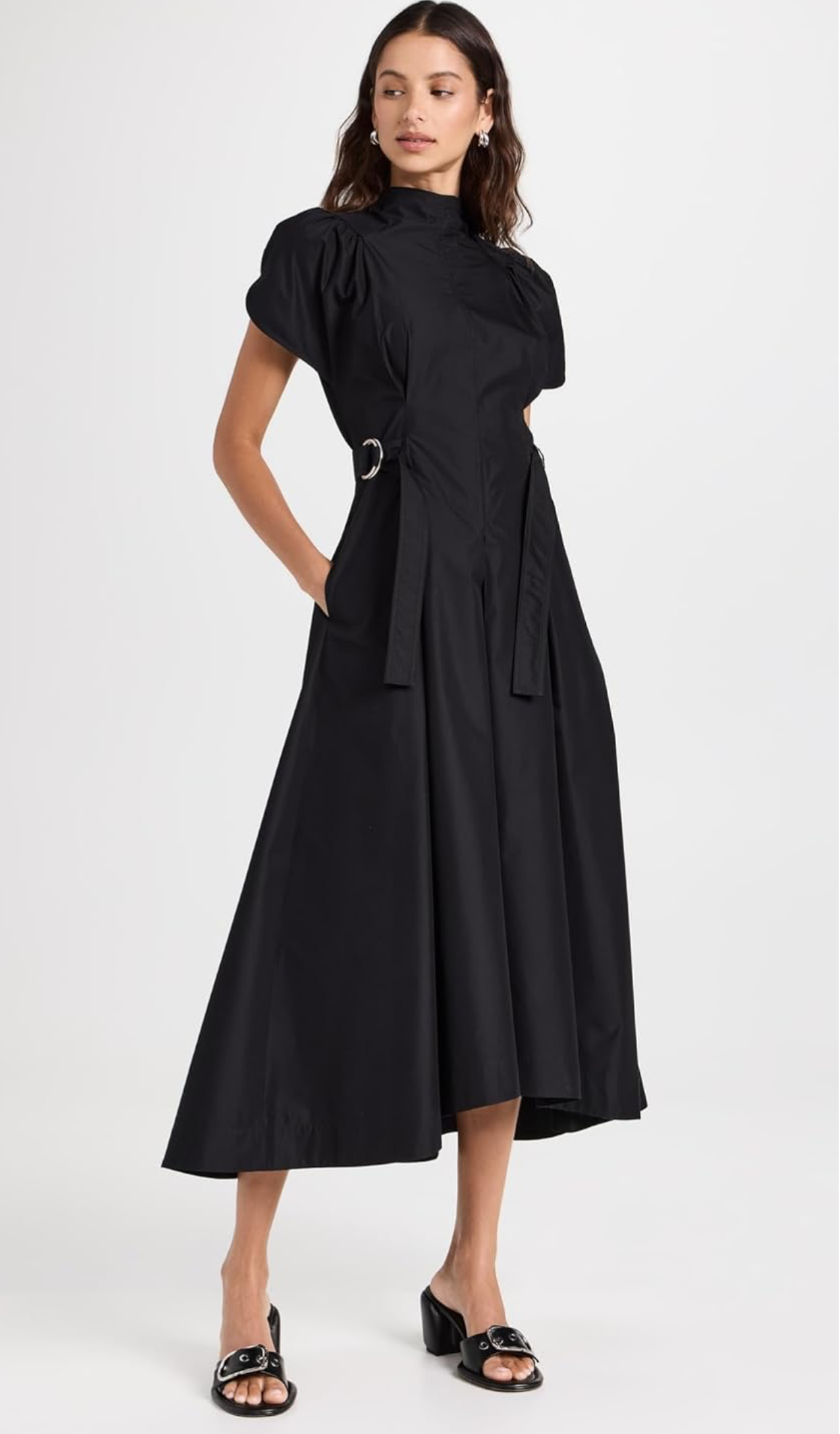 3.1 Phillip Lim Women's Puff Sleeve Side Tie Flare Dress