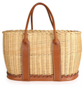Pre-Loved Fauve Barenia Wicker Osier Garden Party 36, Beige, Brown