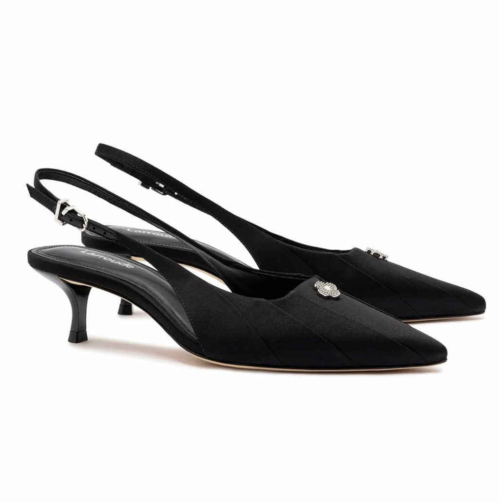 Larroudé Maxine Pump In Black Fabric