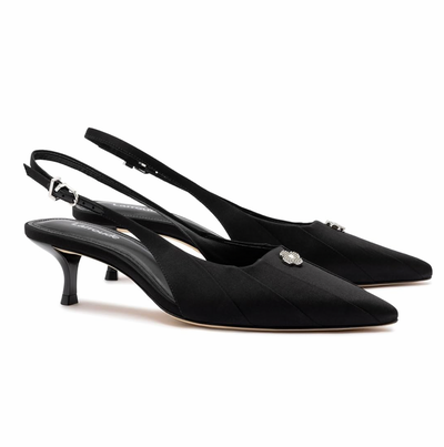 Larroudé Maxine Pump In Black Fabric