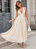 Gingham Halter Midi Dress