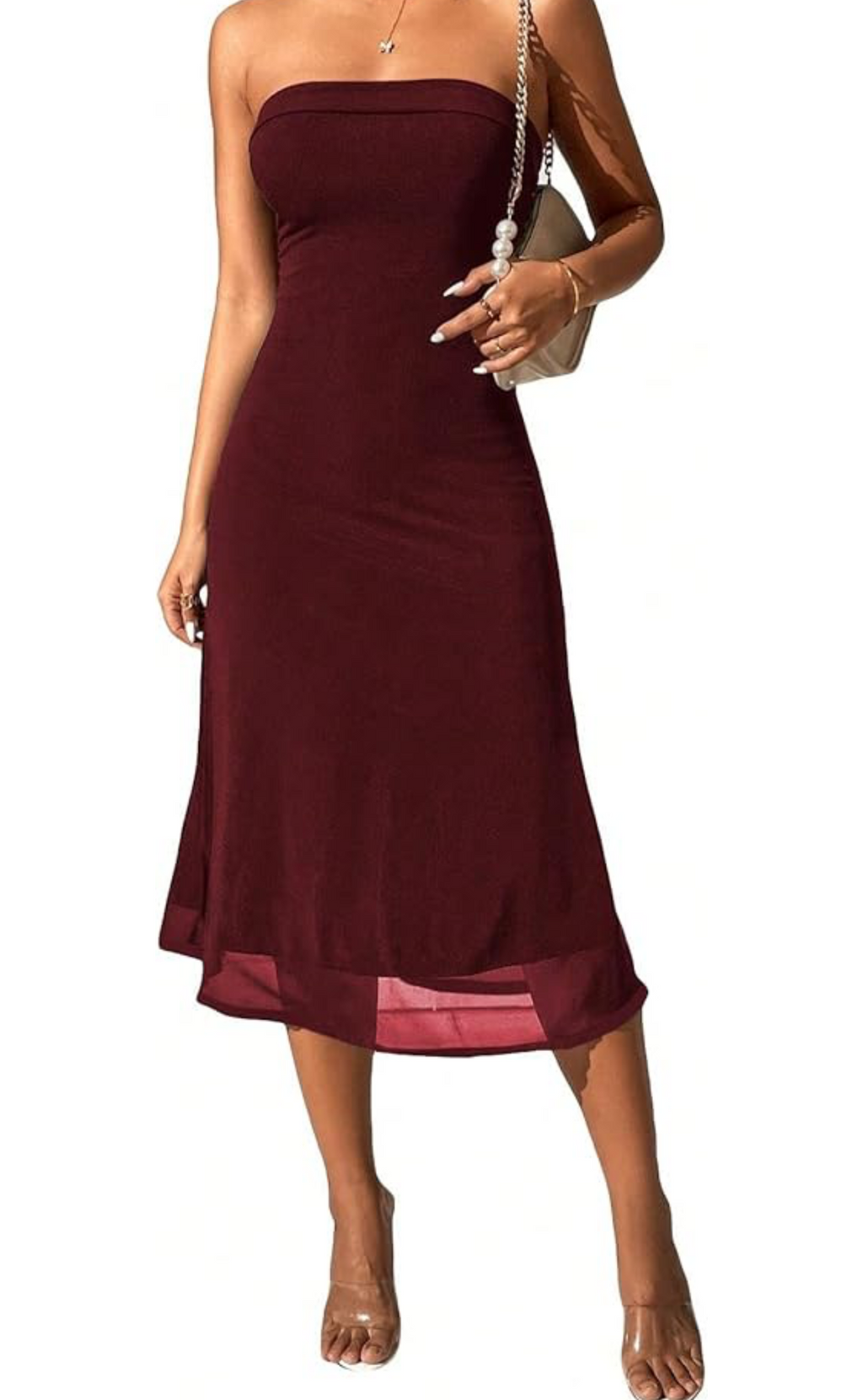 Women's Strapless Midi Dress