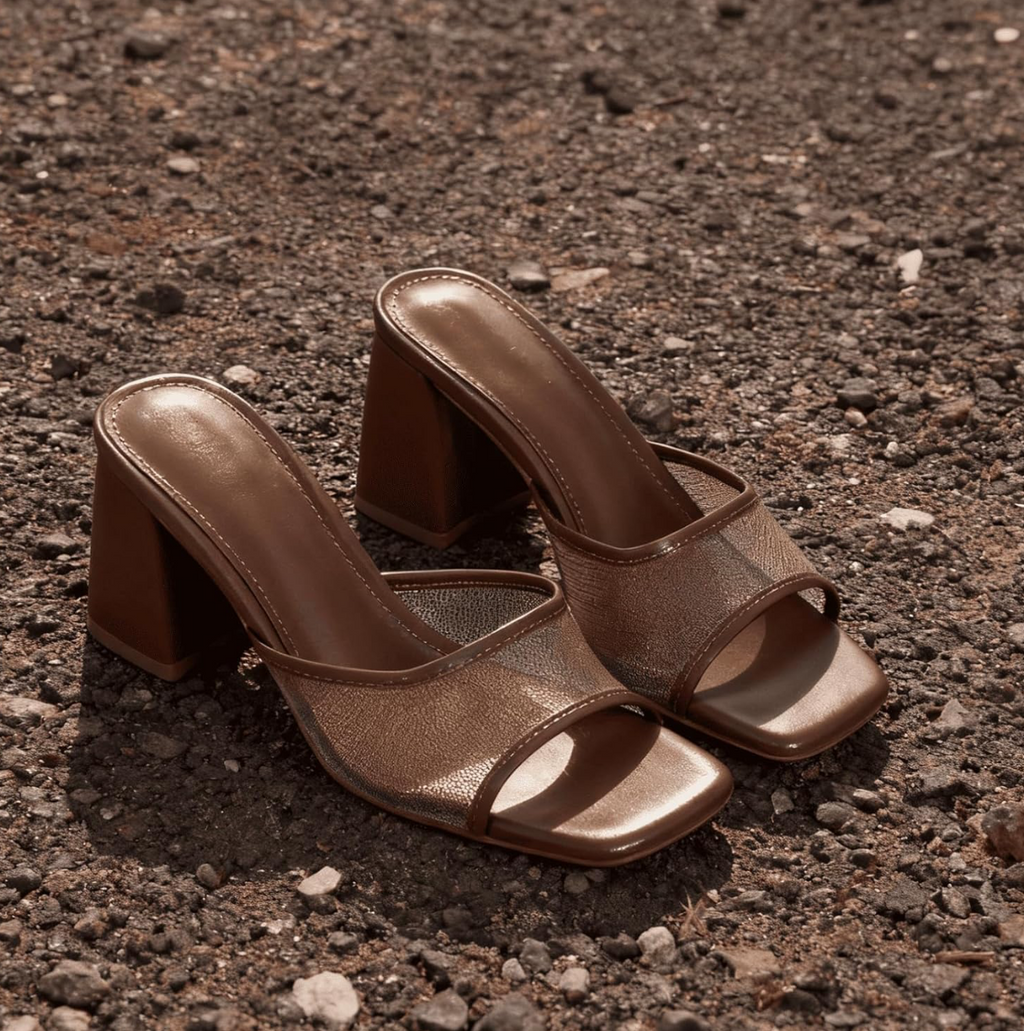 Square Toe Chunky Heel Mules