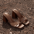 Square Toe Chunky Heel Mules
