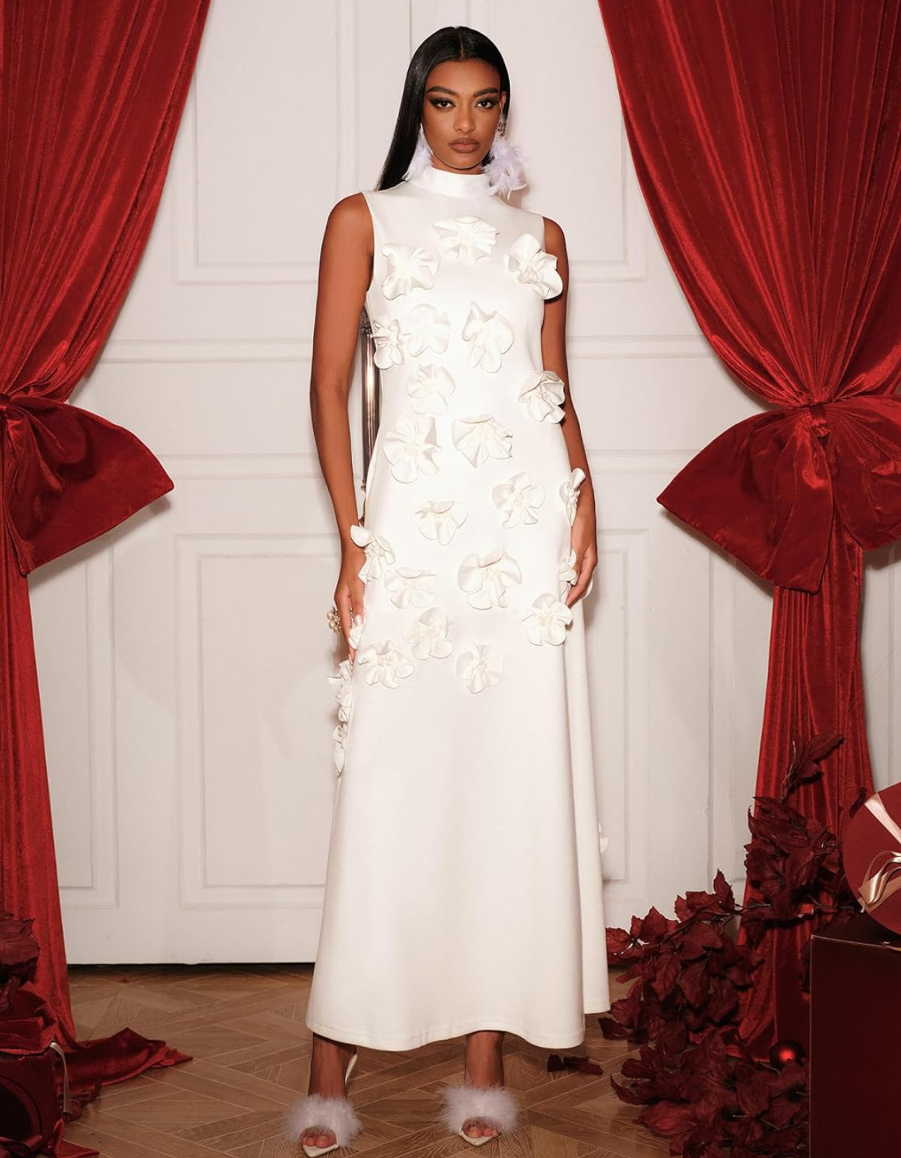 BELLA BARNETT White Floral Dress