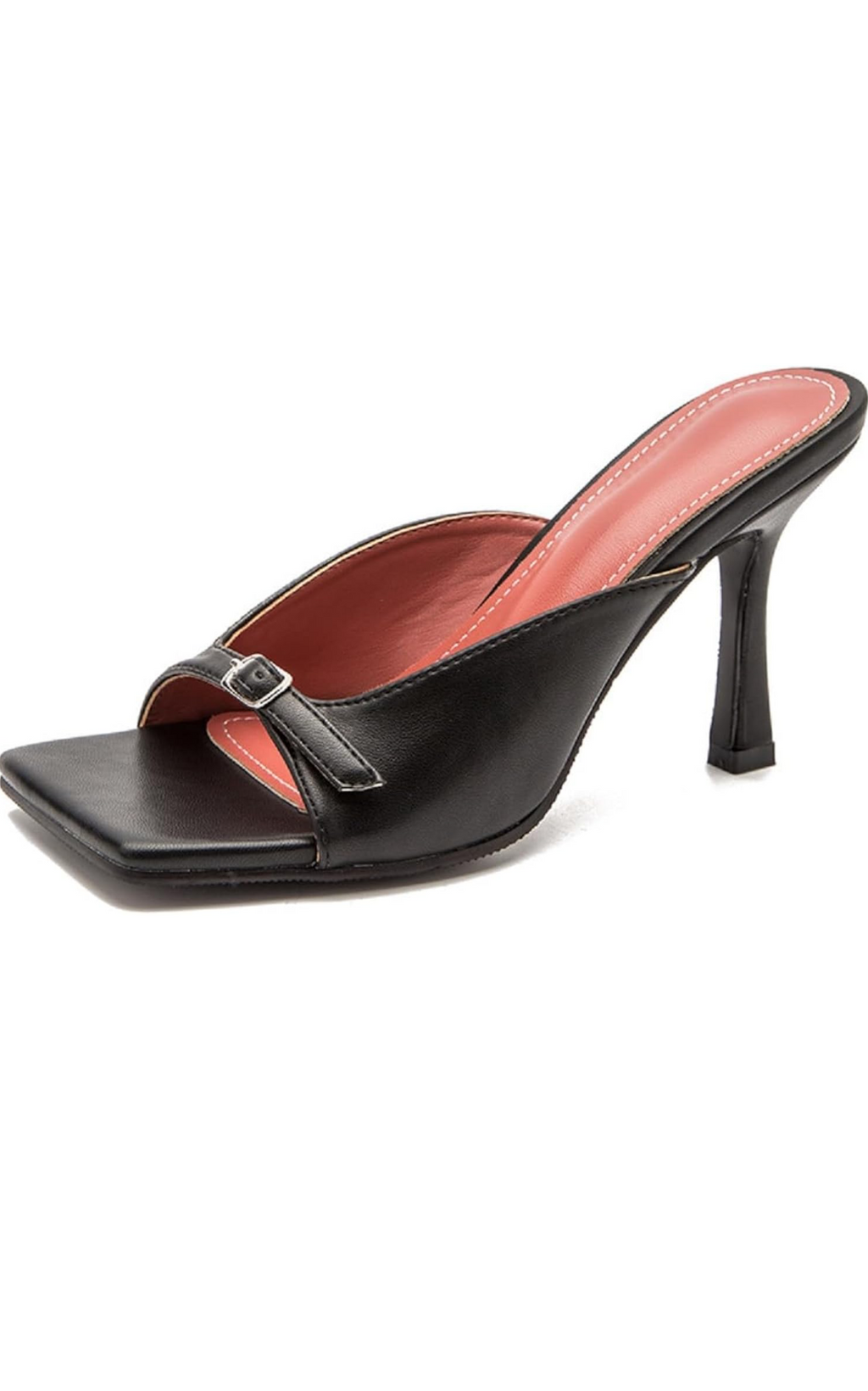 Open Square Toe Stiletto Heeled Mules